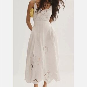 BY ANTHROPOLOGIE TIE-BACK CUTWORK DRESS